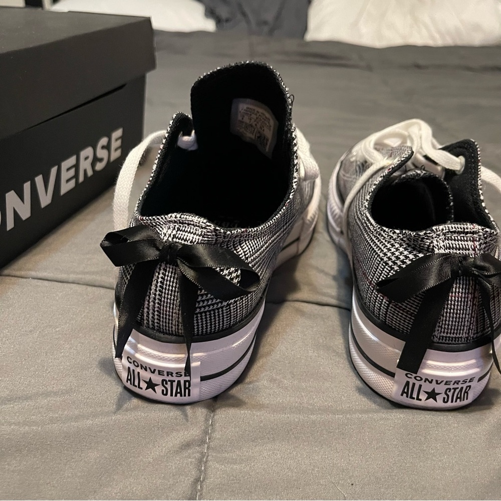 Converse Women's Black and White Plaid Sneakers